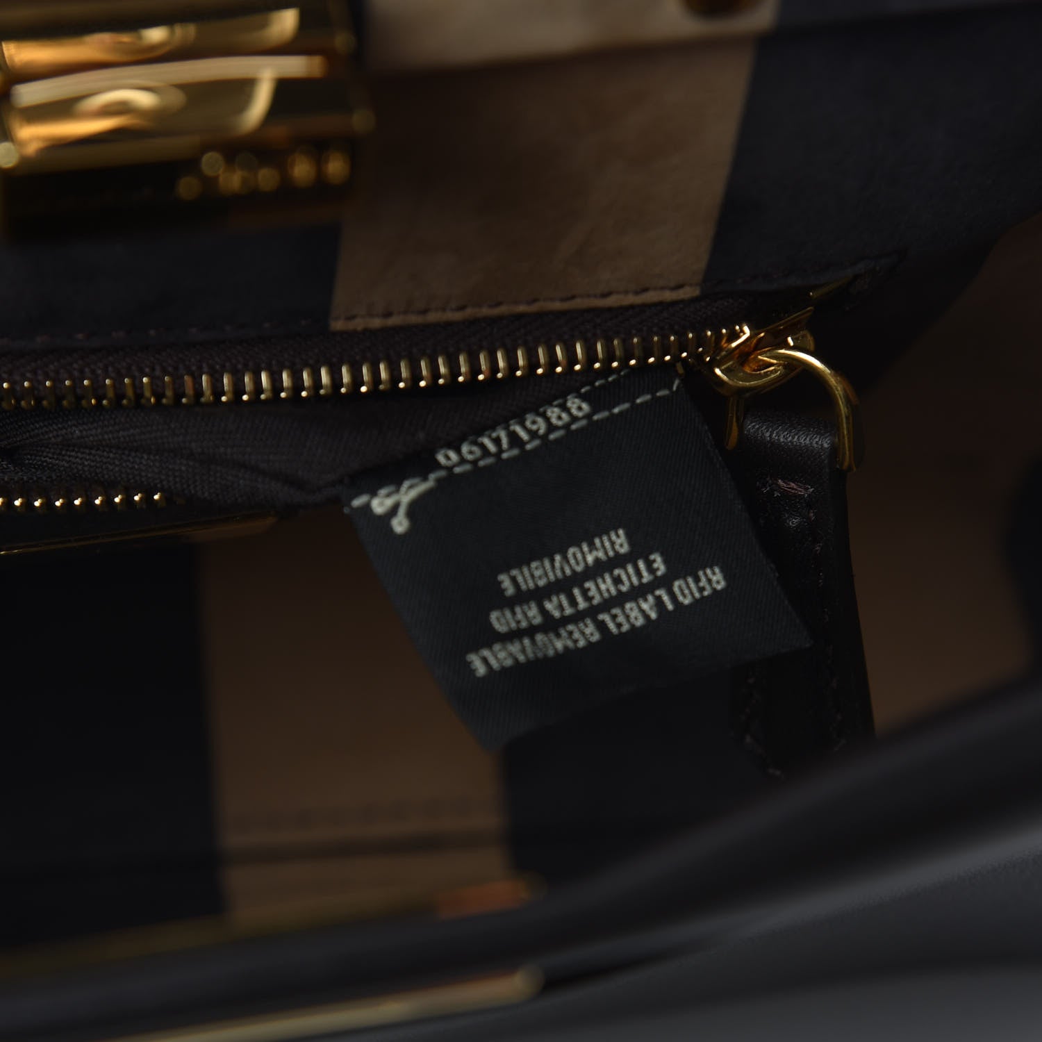 Fendi Vitello Seta Nabuk Pequin Mini Peekaboo Iconic Satchel Ebano Tobacco Moro 8 of 11