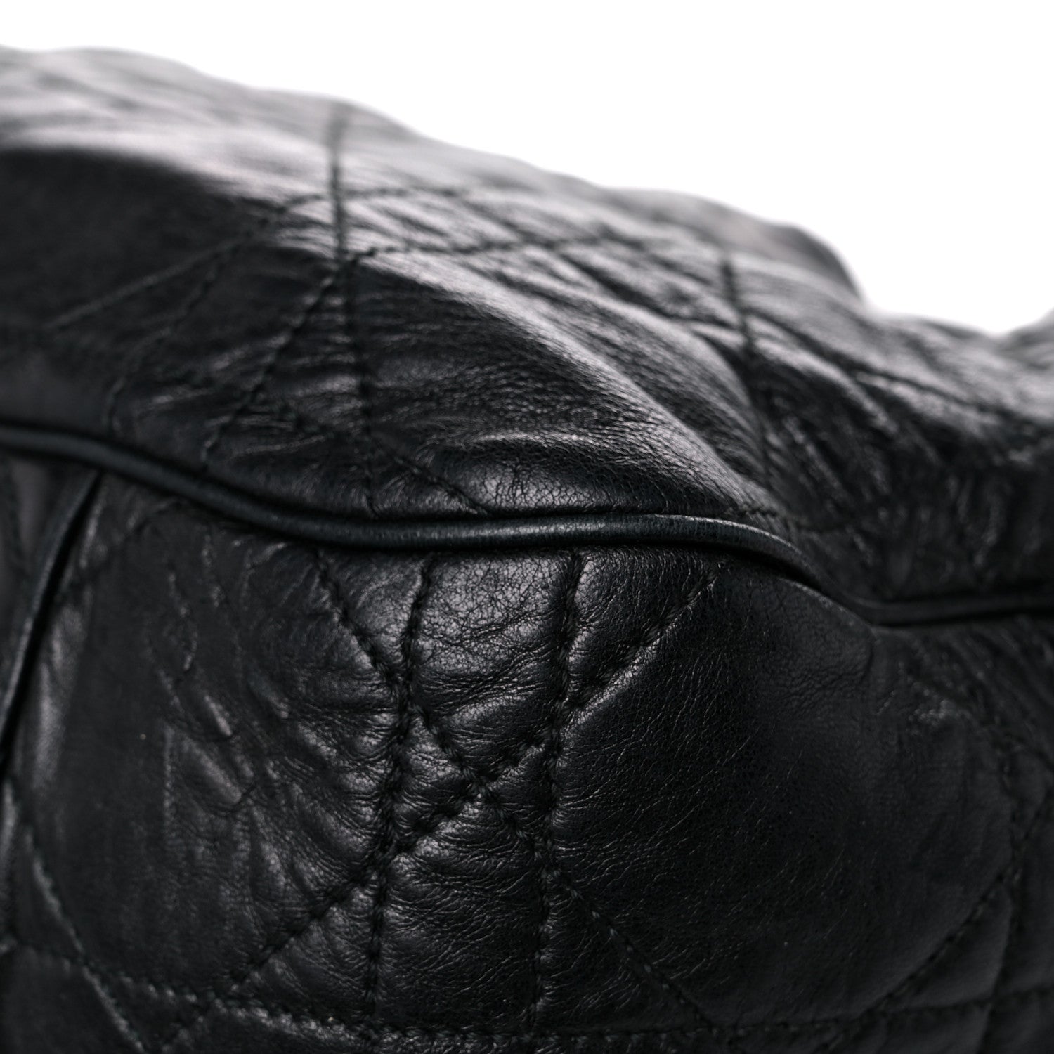 Christian Dior Lambskin Cannage Drawstring Bag Black 9 of 33