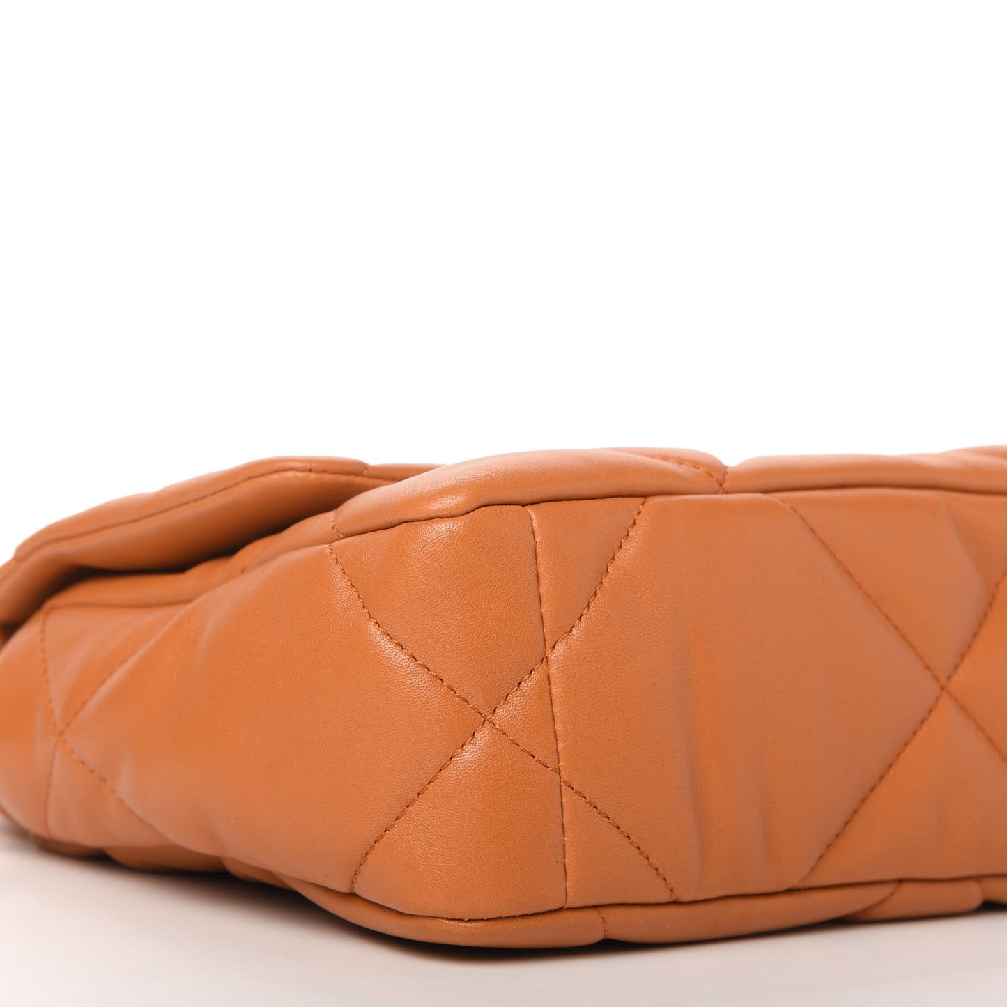 Lambskin Quilted Medium Chanel 19 Flap Light Brown