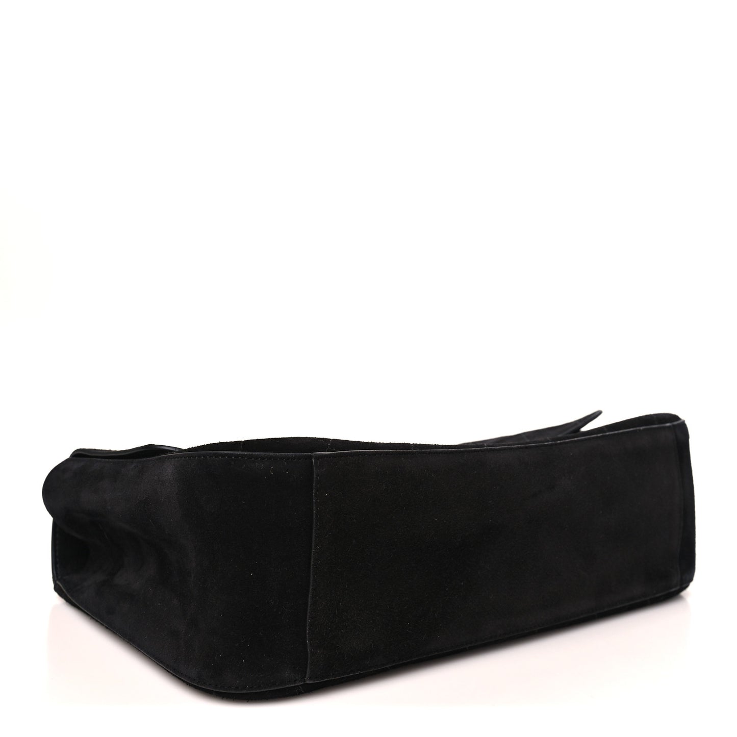 Suede Calfskin Small Souplissimo Maxi Flap Black