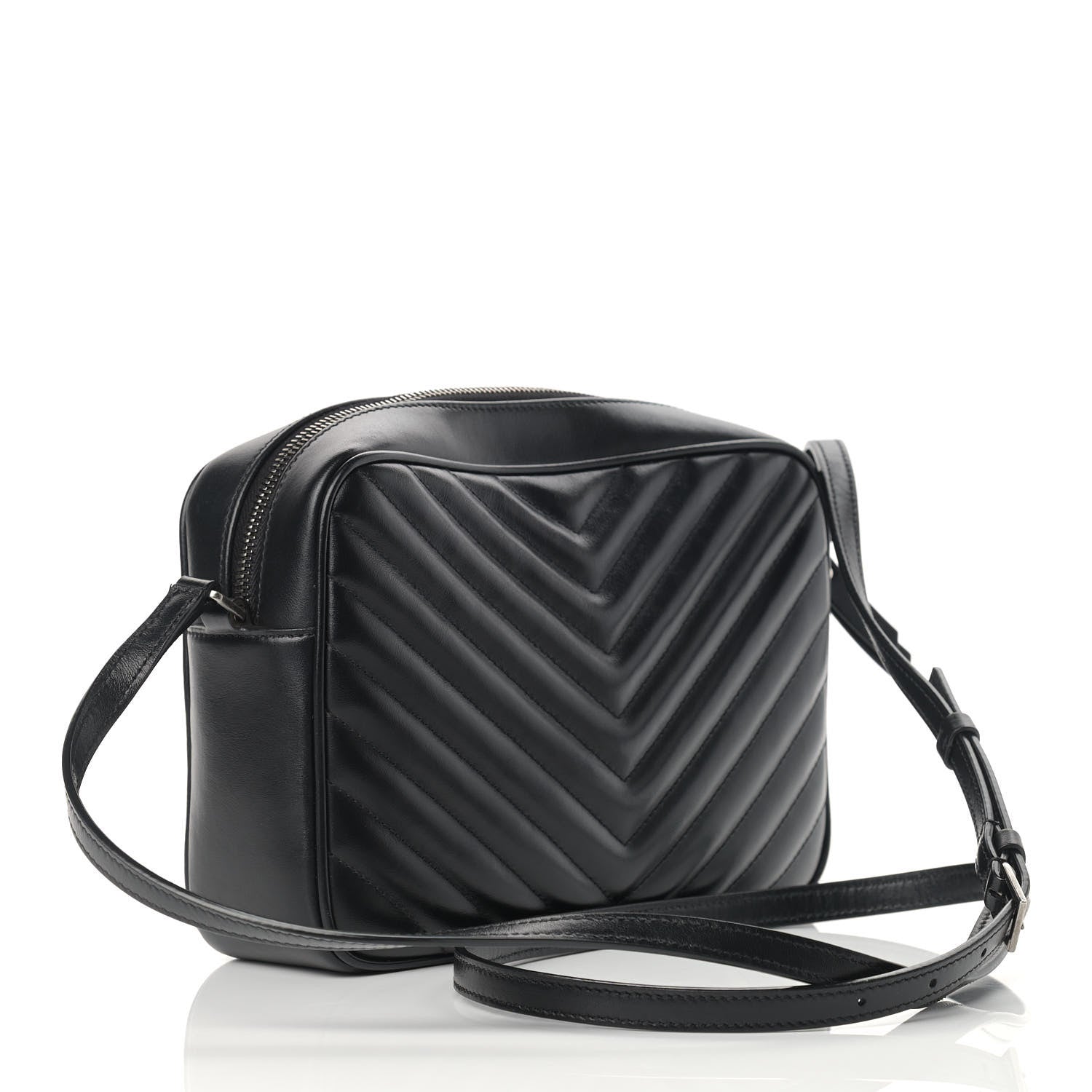 Saint Laurent Calfskin Matelasse Monogram Lou Camera Bag Black 3 of 12