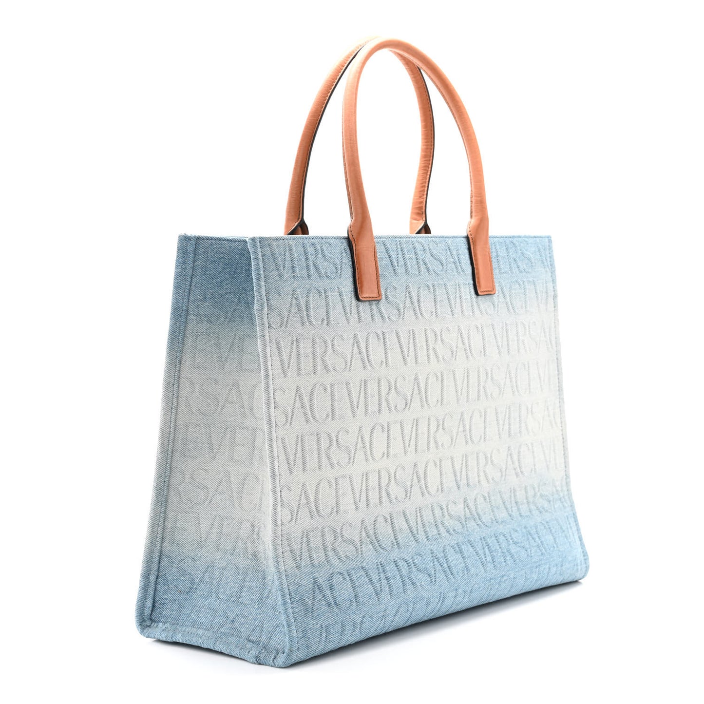 Jacquard Canvas Large Allover Medusa Tote Blue