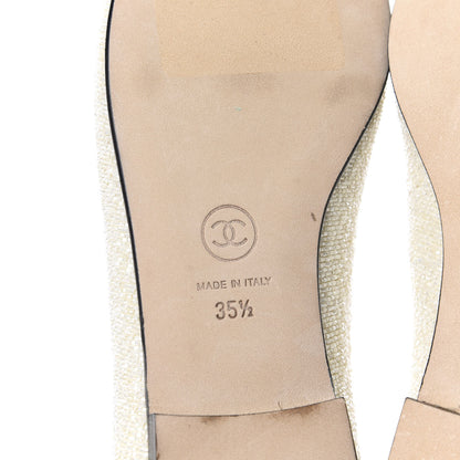 Chanel Pearls Embroidery Mocassin Loafers 35.5 Black Ivory 6 of 9