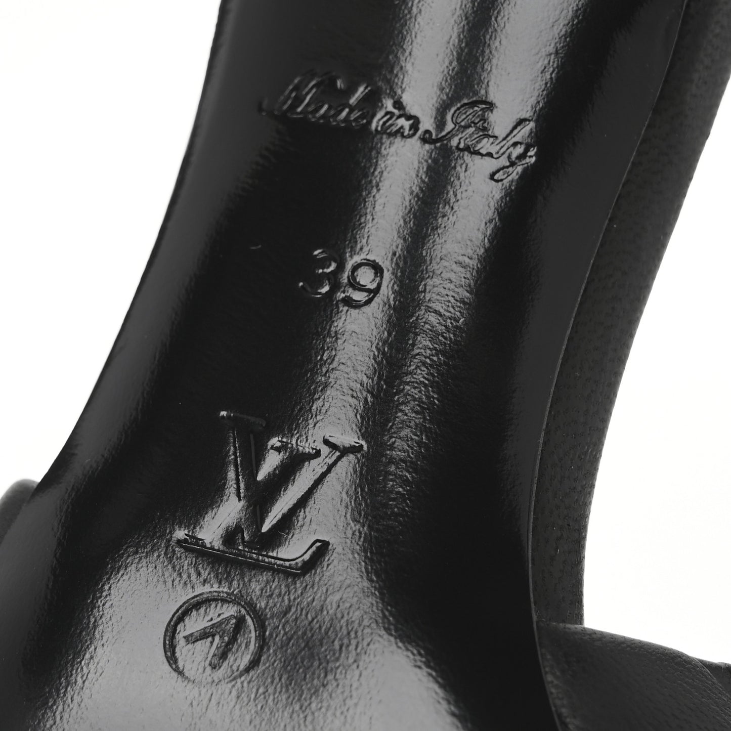 Lambskin Embossed Monogram Revival High Heel Mules 39 Black