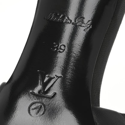 Louis Vuitton Lambskin Embossed Monogram Revival High Heel Mules 39 Black 7 of 9