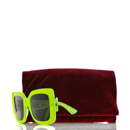 Gucci Acetate Square Frame Sunglasses GG0083S Neon Green 9 of 9