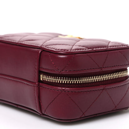 Chanel Lambskin Quilted Top Handle Mini Vanity Case Burgundy 10 of 10