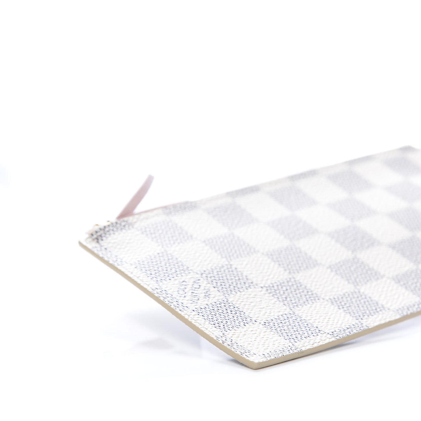 Damier Azur Felicie Chain Wallet Zippered Insert Rose Ballerine