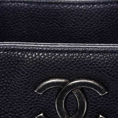 Chanel Metallic Grained Calfskin Woven Chain Medium Shopping Tote Dark Navy 8 of 9