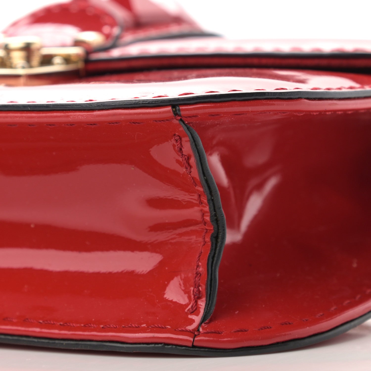 Valentino Garavani Patent Monochrome Small Glam Lock Rockstud Flap Rosso Valentino 9 of 11