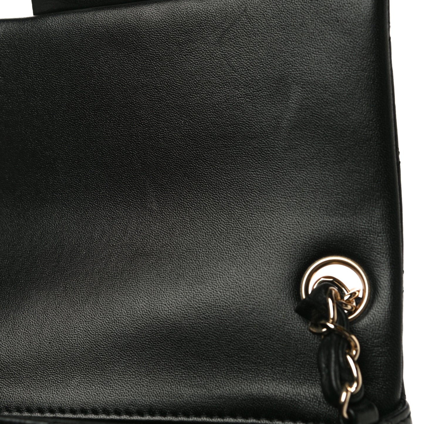 Lambskin Quilted Mini Square Flap Black