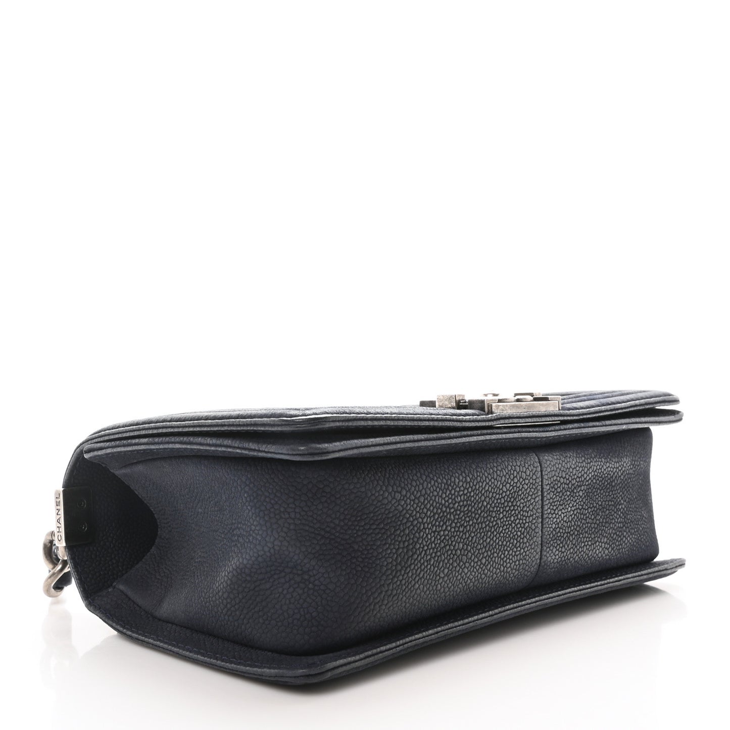 Iridescent Caviar Quilted Medium Boy Flap Dark Blue