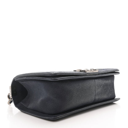 Chanel Iridescent Caviar Quilted Medium Boy Flap Dark Blue 4 of 10