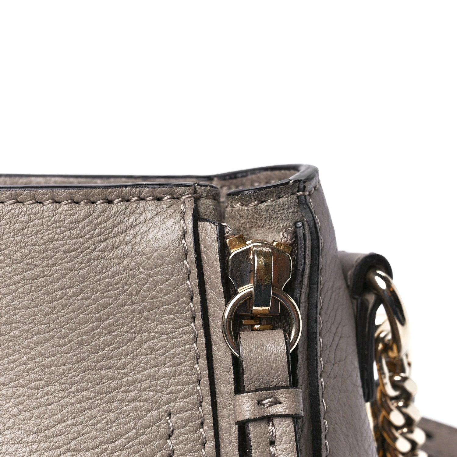 Chloe Suede Calfskin Mini Faye Backpack Motty Grey 14 of 16