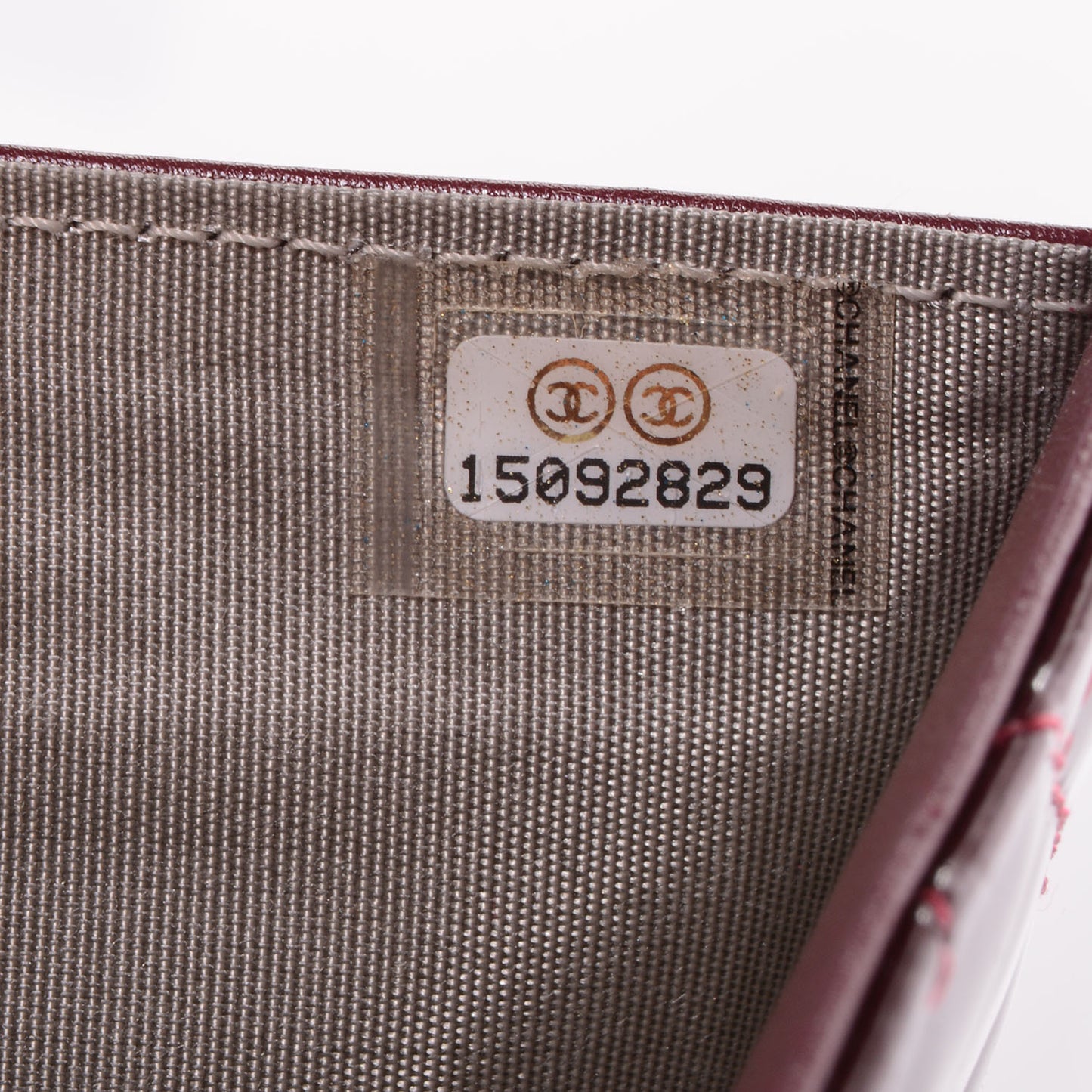 Patent Quilted Large Flap Wallet Light Burgundy
