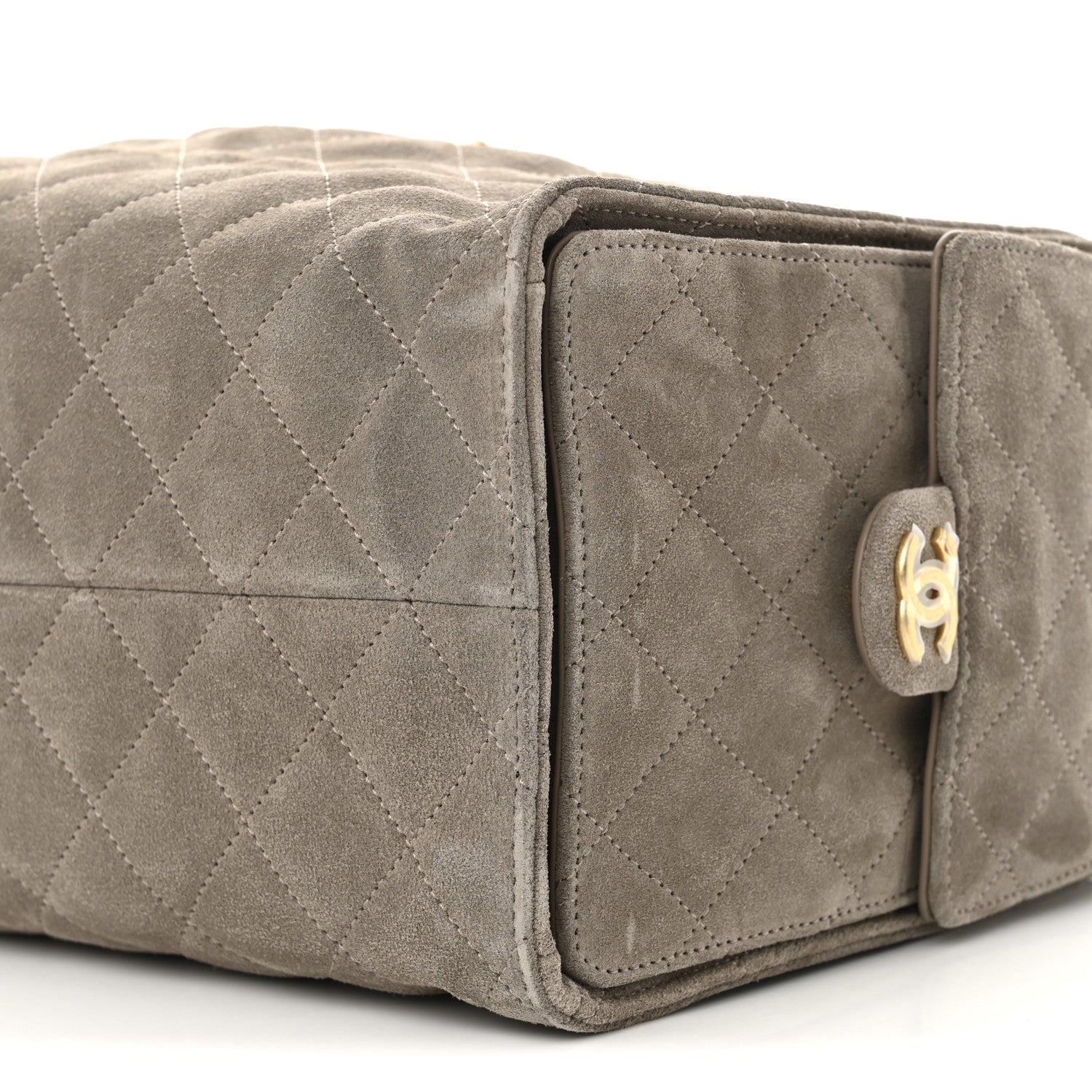 Chanel Suede Quilted Medium Chanel 25 Handbag Dark Grey 11 of 12