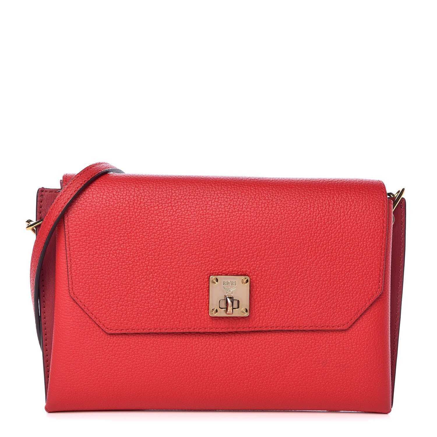 MCM Grained Calfskin Small Milla Clutch Ruby Red 1 of 8
