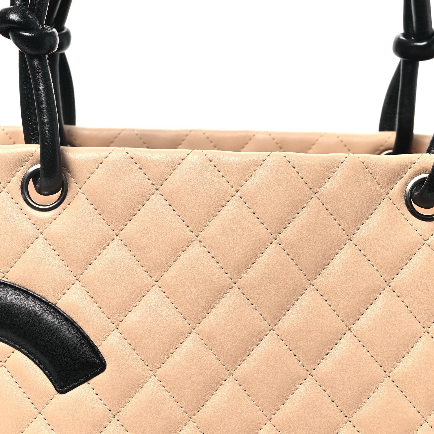 Chanel Calfskin Quilted Large Cambon Tote Beige Black 8 of 13