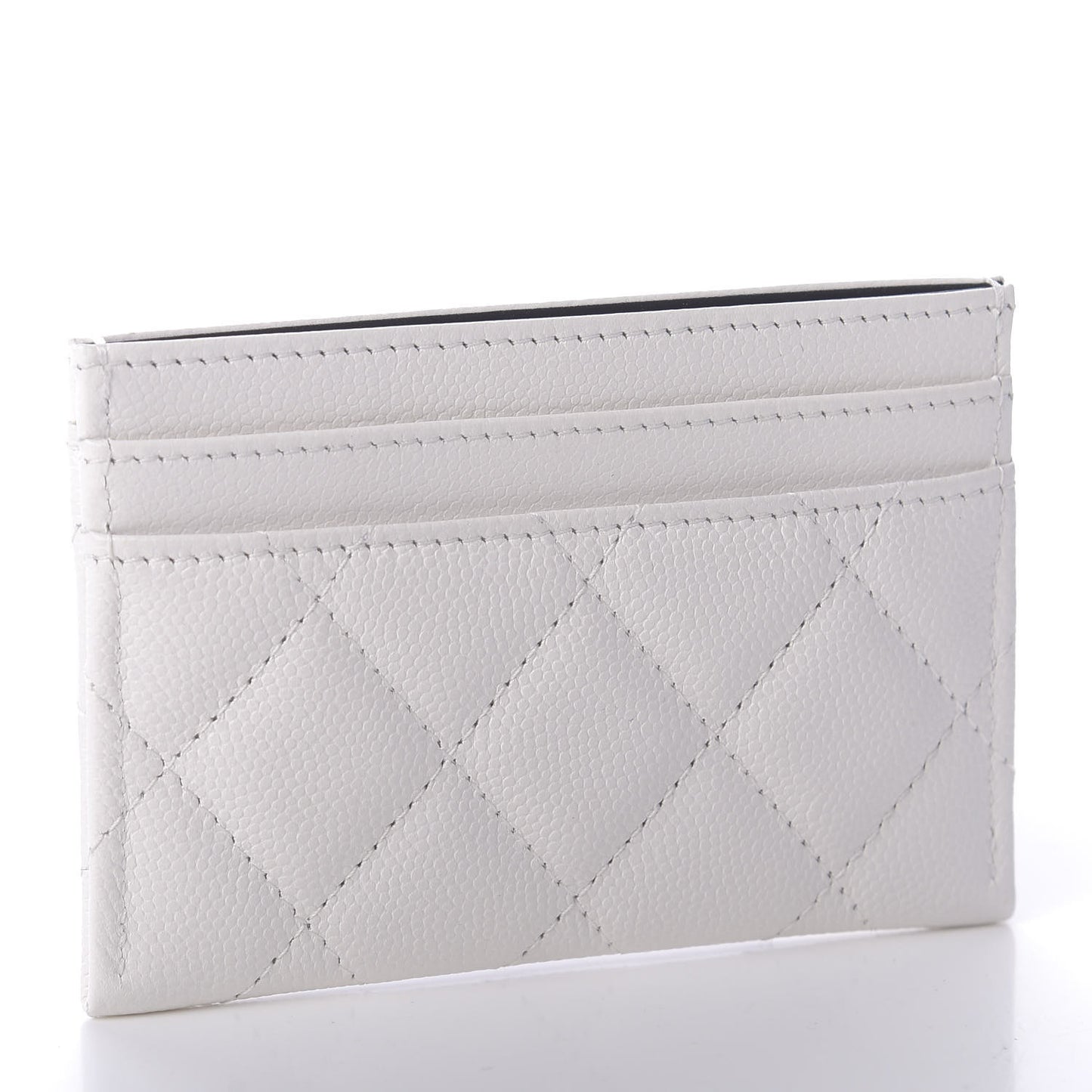 Caviar Quilted My Everything Card Holder White Black