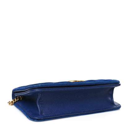 Gucci Velvet Matelasse GG Marmont Mini Bag Cobalt Blue 4 of 10