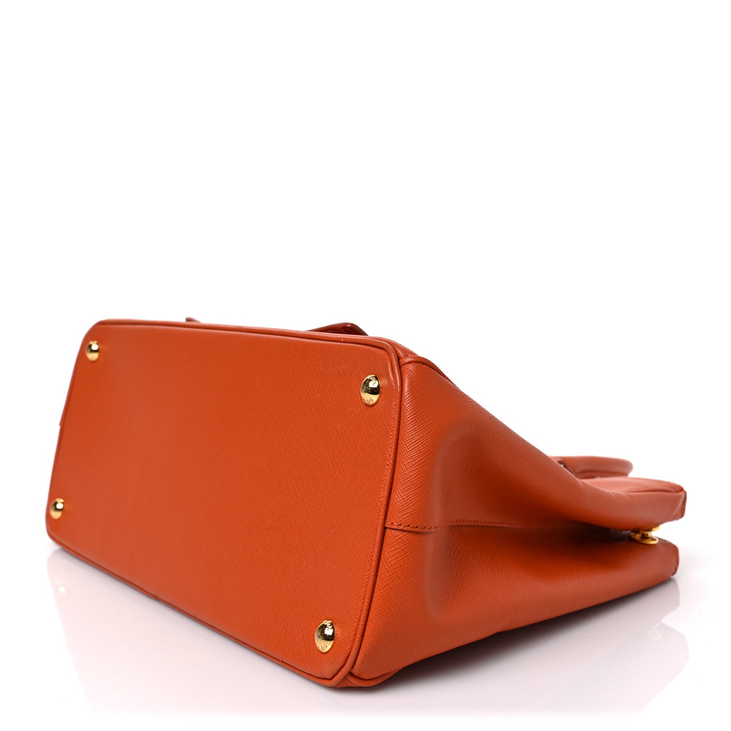Prada Saffiano Lux Galleria Front Pocket Tote Papaya Cobalto 8 of 8