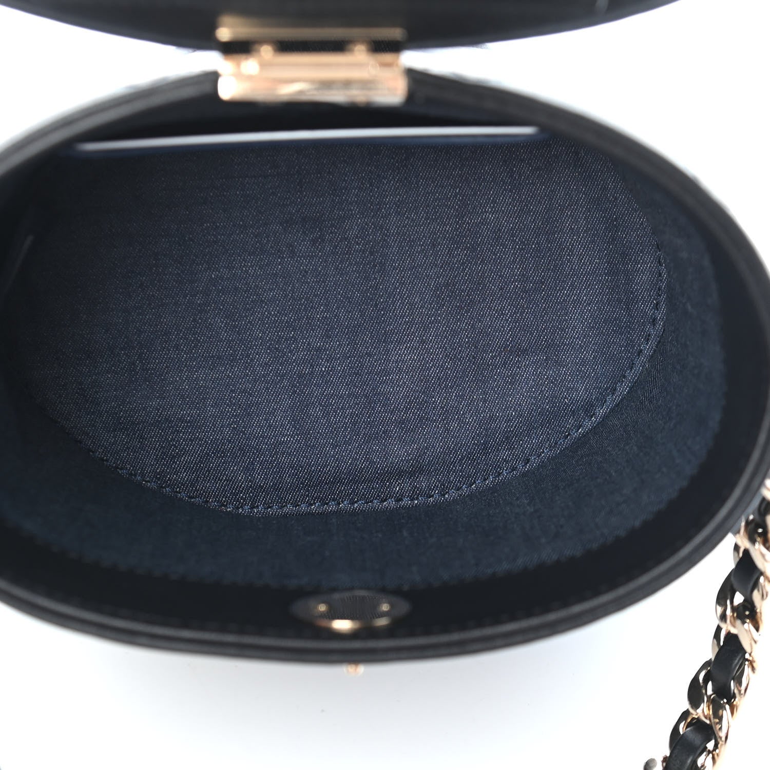 Chanel Lambskin Resin Elegant Chain Vanity Case Black 5 of 9