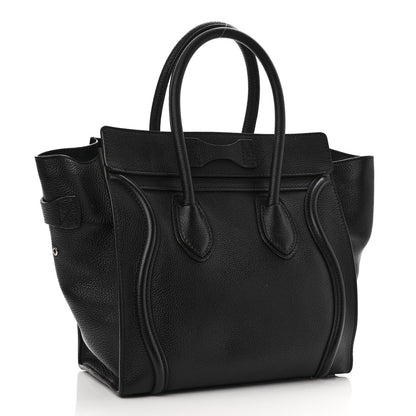 Celine Drummed Calfskin Micro Luggage Black 3 of 12