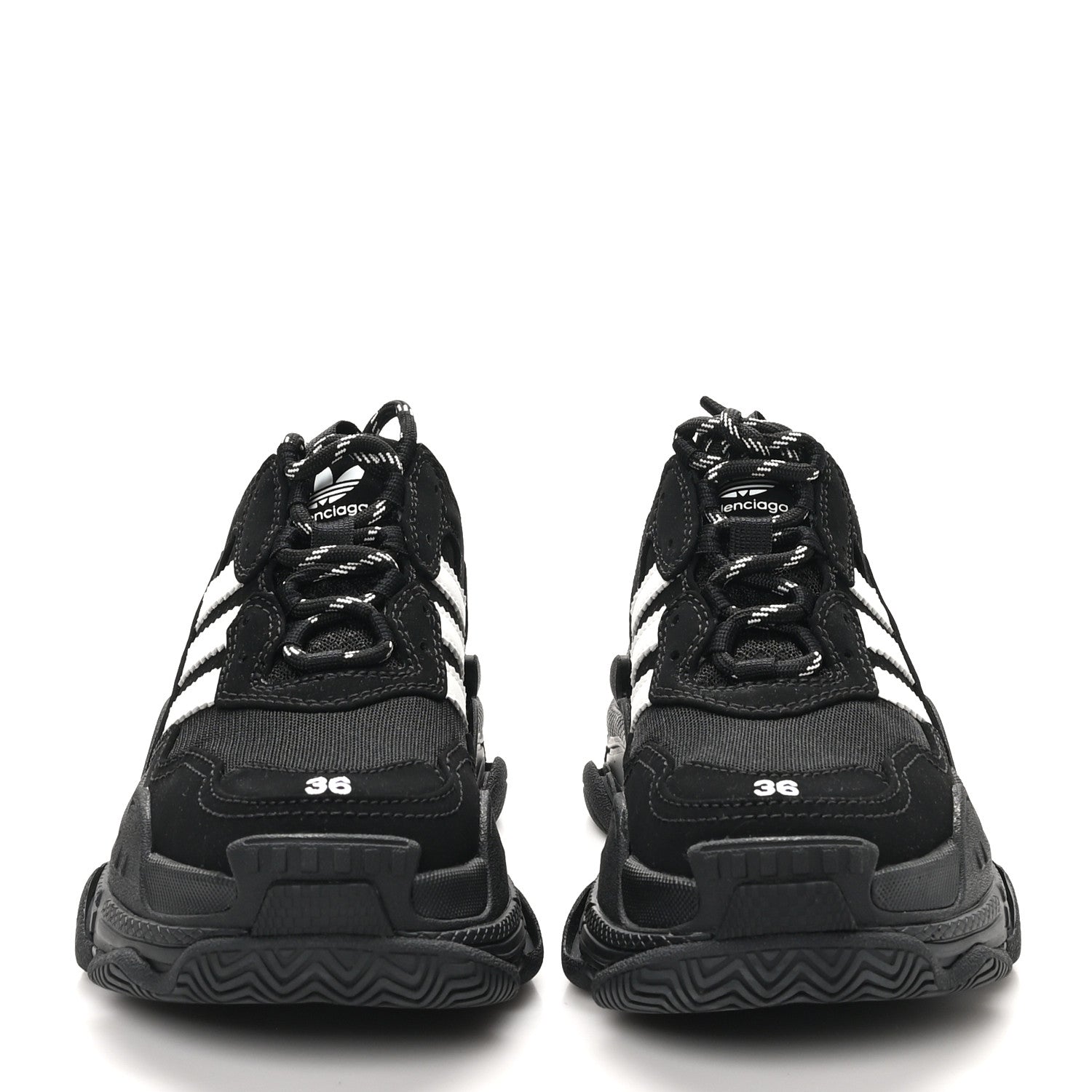 Balenciaga x ADIDAS Fabric Mesh Womens Triple S Sneakers 36