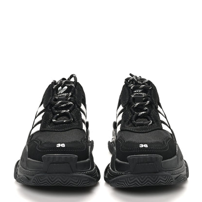 Balenciaga x ADIDAS Fabric Mesh Womens Triple S Sneakers 36 Black 3 of 8