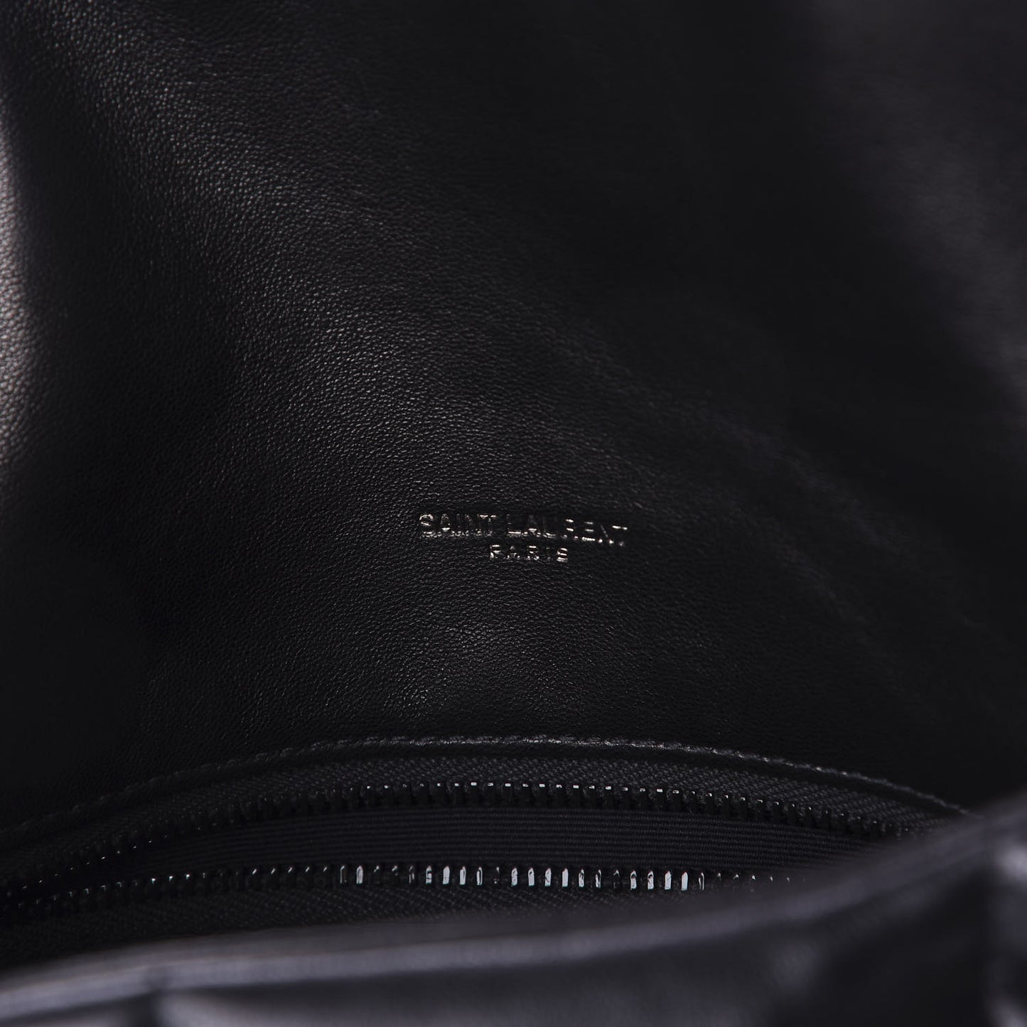Lambskin Quilted Small Loulou Puffer Monogram Chain Satchel Black