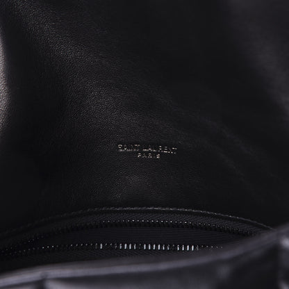 Saint Laurent Lambskin Quilted Small Loulou Puffer Monogram Chain Satchel Black 10 of 12