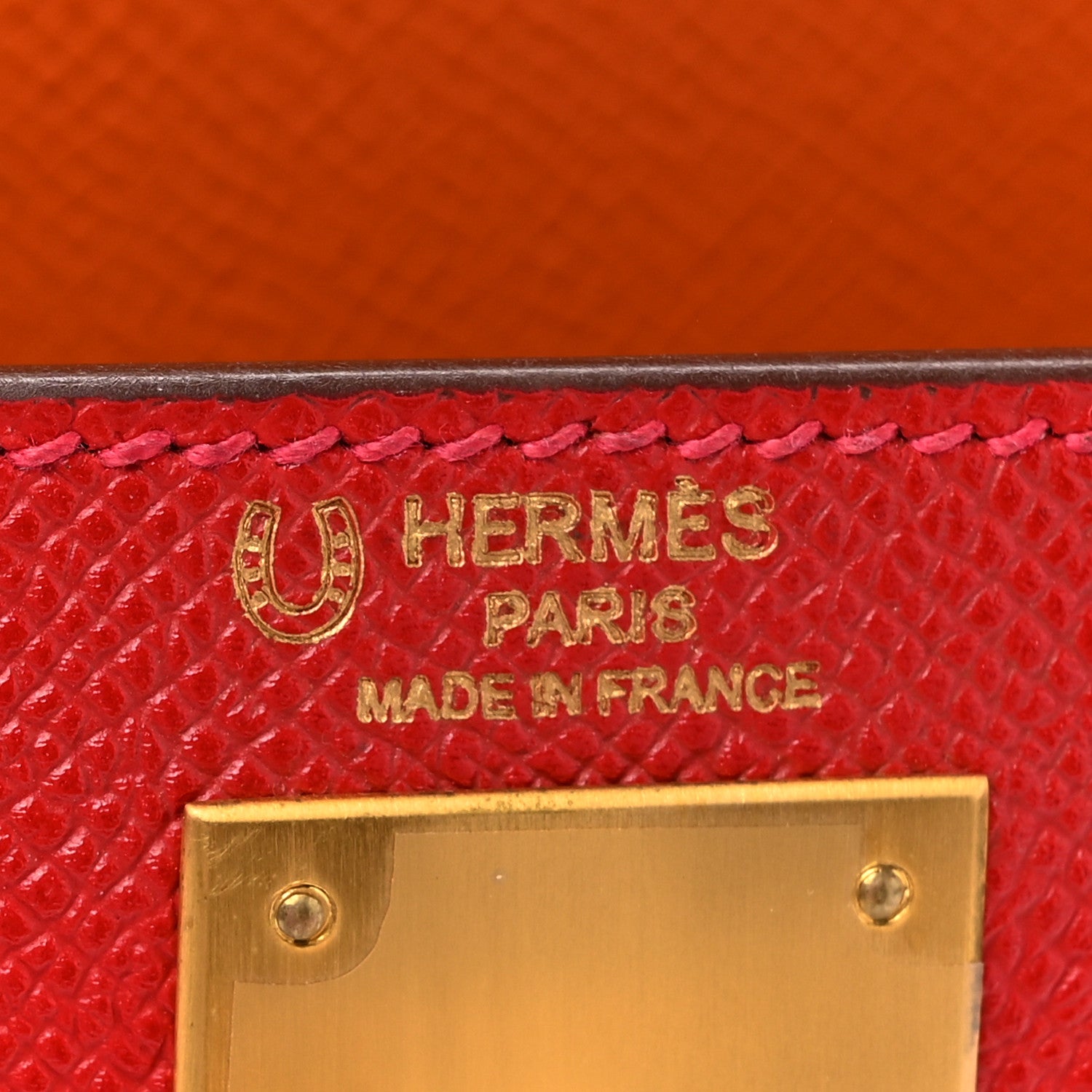 Hermes Epsom Horseshoe Kelly Sellier 28 Rose Tyrein Rouge Casaque Orange Crocus 6 of 11