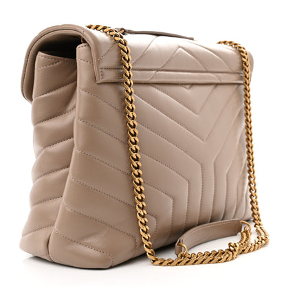 Saint Laurent Calfskin Y Quilted Monogram Medium Loulou Chain Satchel Dusty Grey 3 of 11