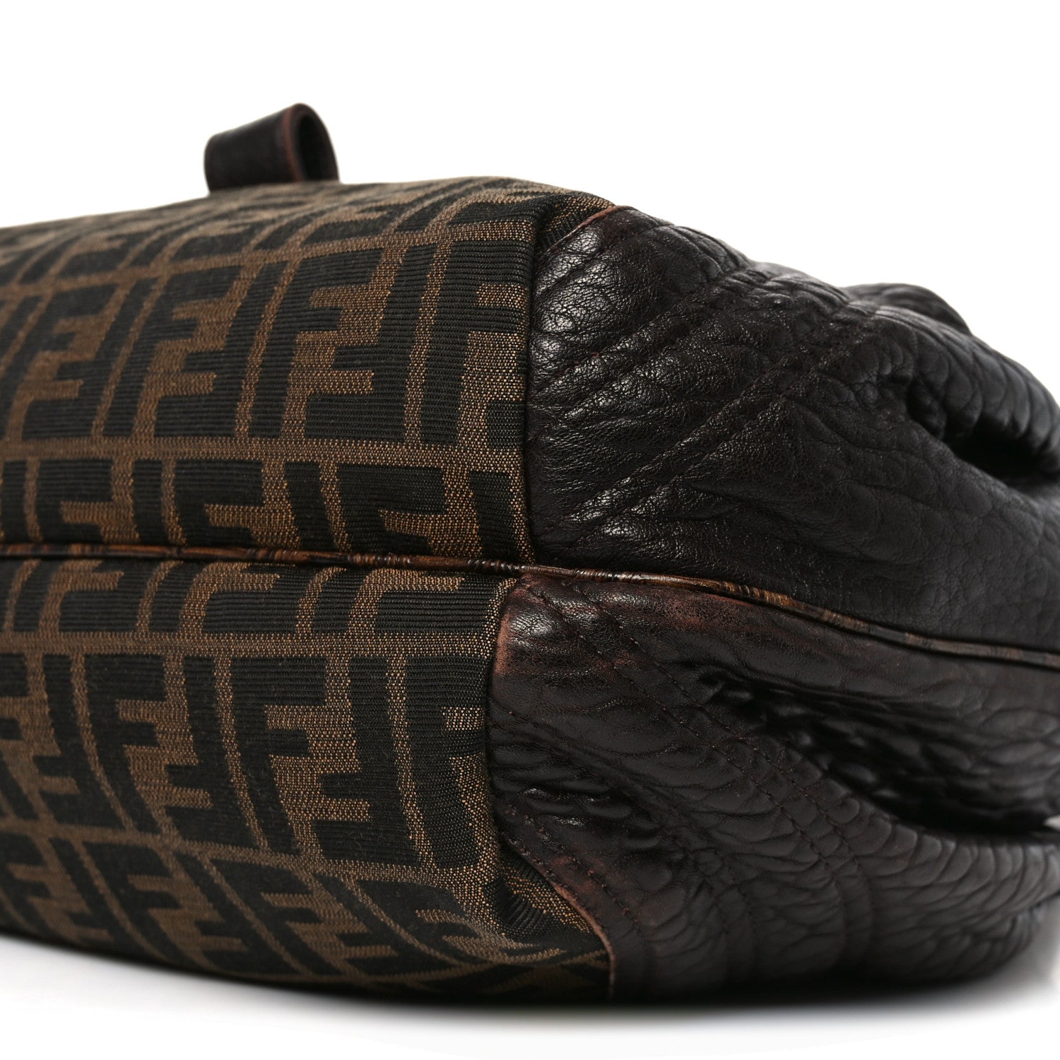 週末SALE‼️超美品!箱&袋&紙袋付き！FENDI バケハ ズッカ柄リバーシブル Fendi Zucca Nappa Nuvolata Vitello Tortuga Spy Tobacco Moro