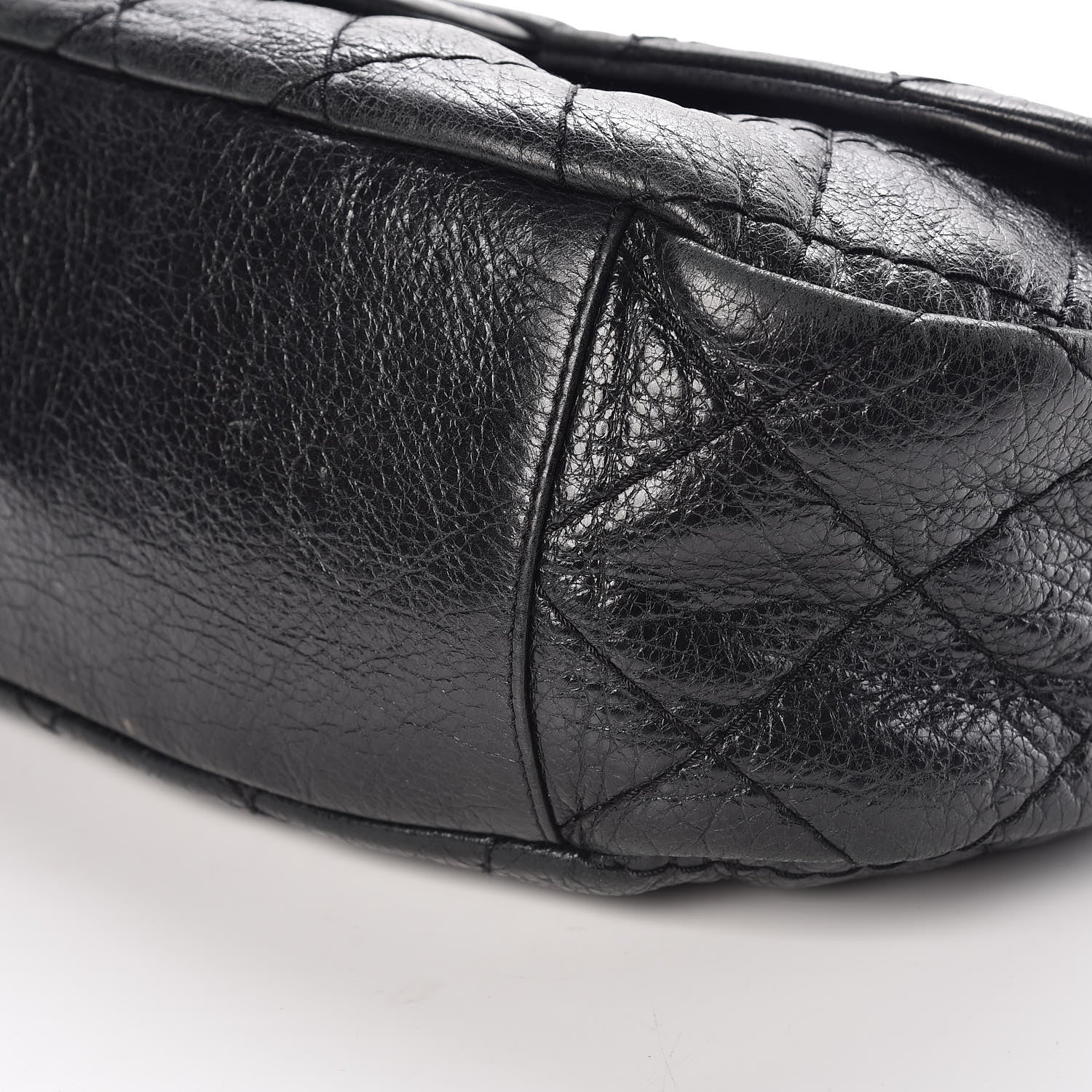 Chanel Glazed Calfskin Stitched XL On The Road Flap Black 9 of 11