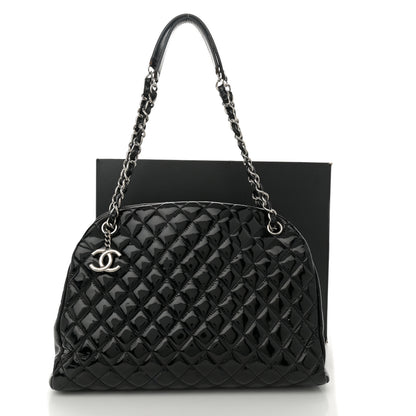 Chanel Patent Quilted Large Just Mademoiselle Bowling Bag Black 15 of 15