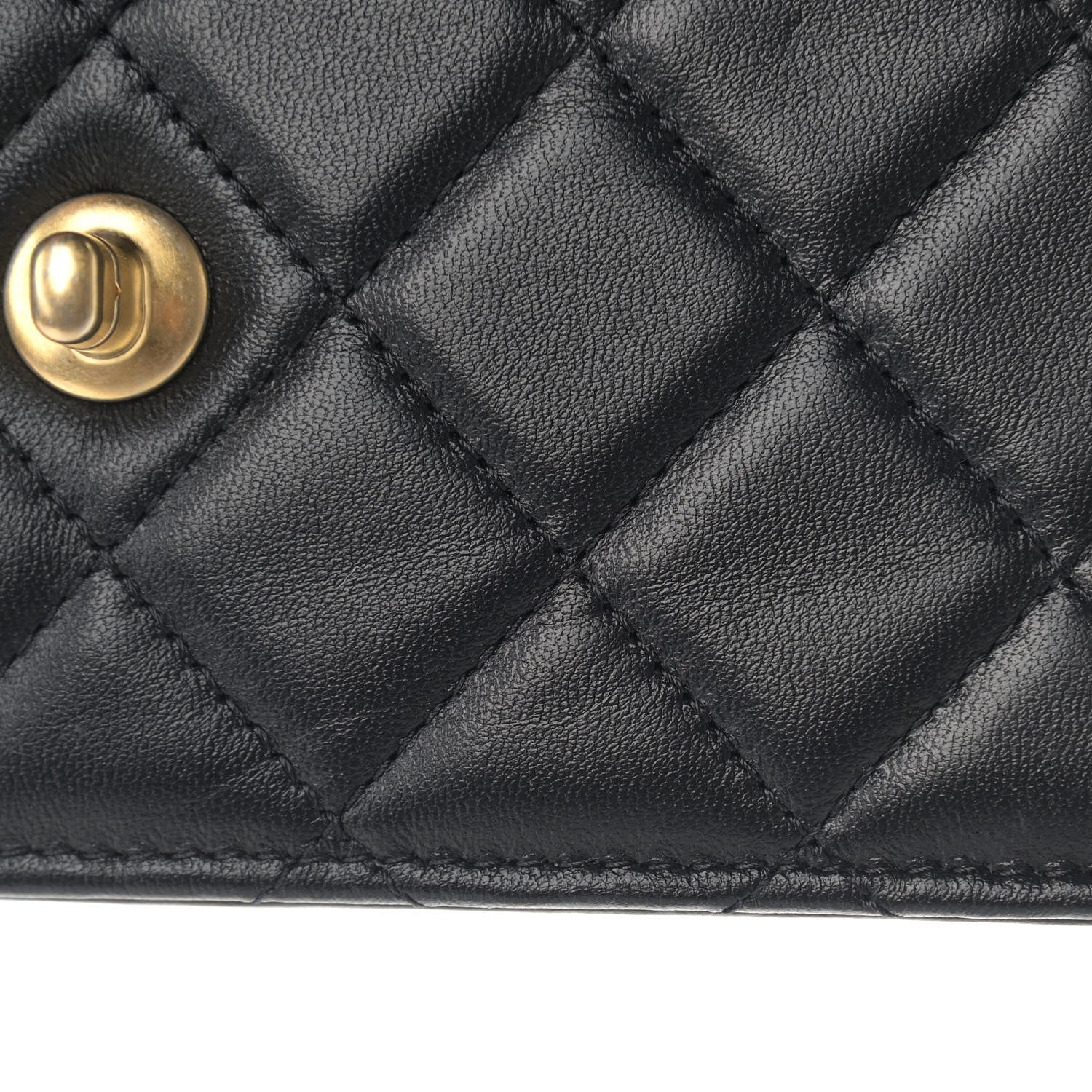 Chanel Lambskin Quilted Pearl Crown Wallet On Chain WOC Black 13 of 13