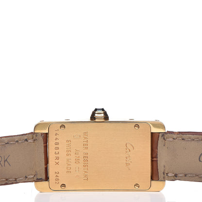 Cartier 18K Yellow Gold Alligator 19mm Tank Americaine Quartz Watch Brown 5 of 8