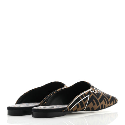 Fendi Lycra Film FF FFreedom Flat Mules 36 Tobacco Moro White 4 of 7