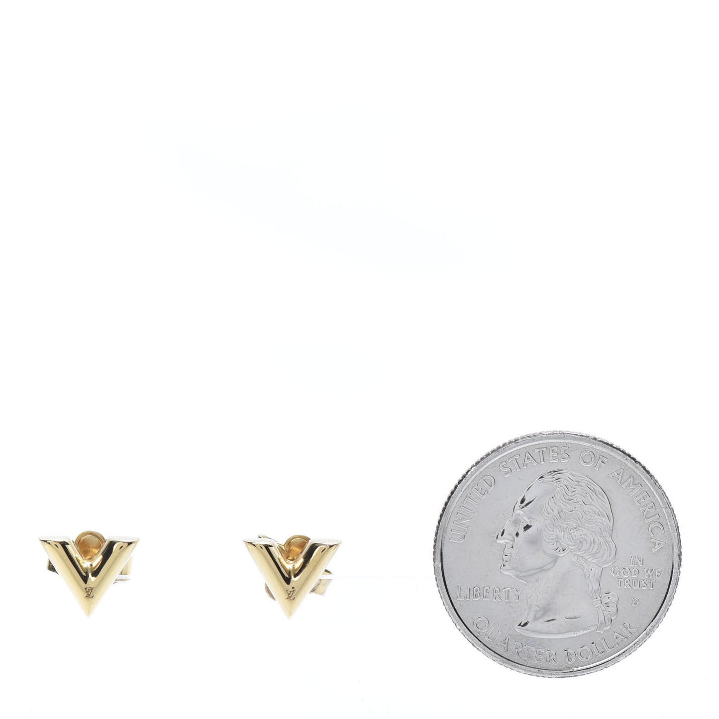 Brass Essential V Stud Earrings Gold