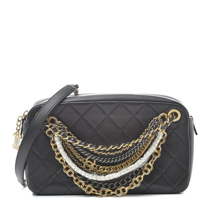 Chanel Lambskin Quilted All About Chains Camera Bag Black 1 of 12
