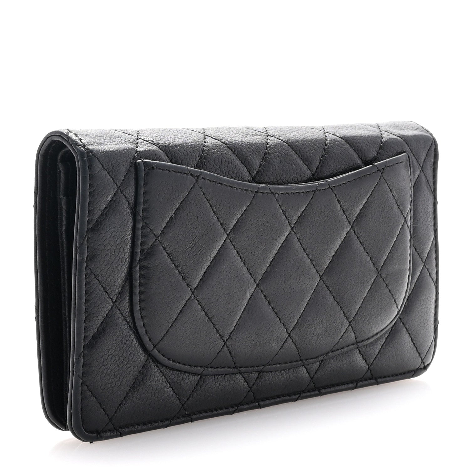 Chanel Caviar Quilted Yen Wallet Black 3 of 9
