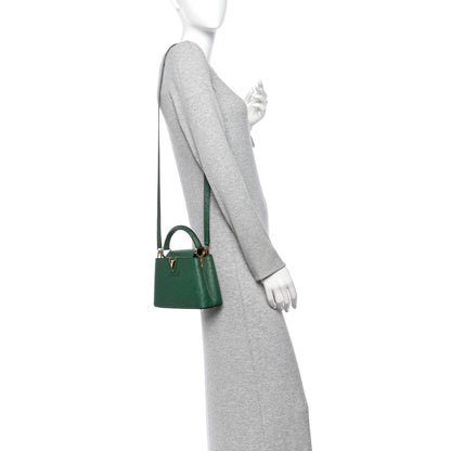 Louis Vuitton Ostrich Capucines Mini Mint 2 of 10