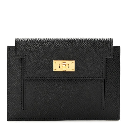 Hermes Epsom Kelly Pocket Compact Wallet Black 1 of 8
