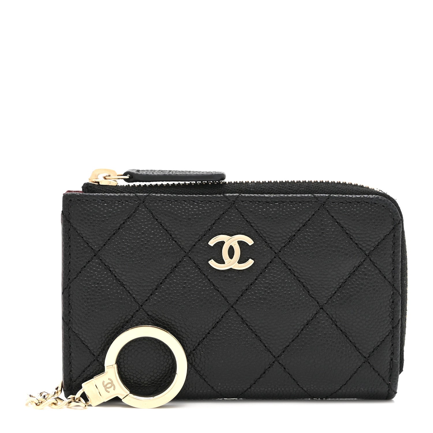 Chanel Caviar Quilted Zipped Key Holder Case Black 1 of 10