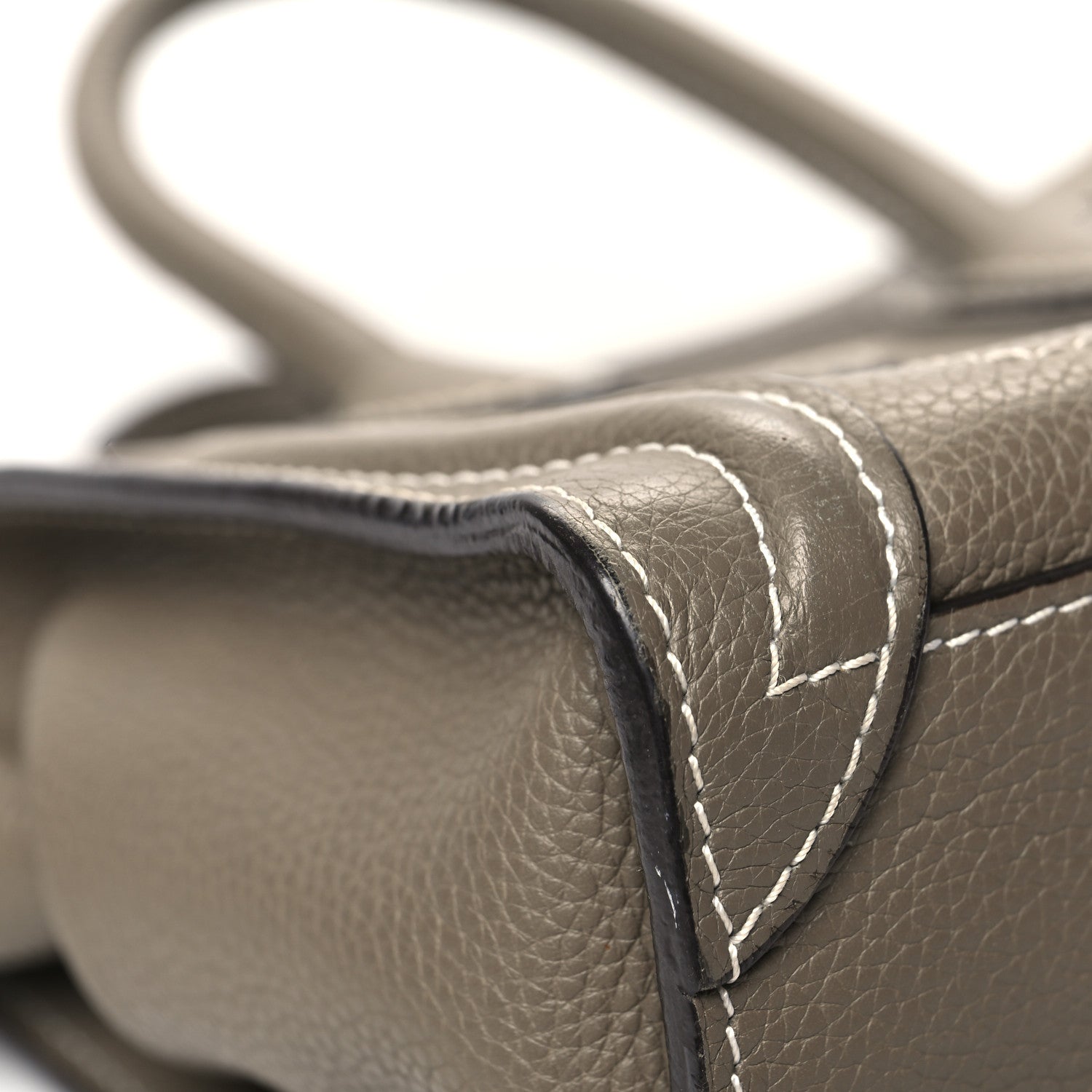 Celine Drummed Calfskin Nano Luggage Souris 8 of 14