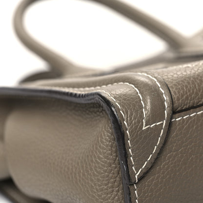 Celine Drummed Calfskin Nano Luggage Souris 8 of 14