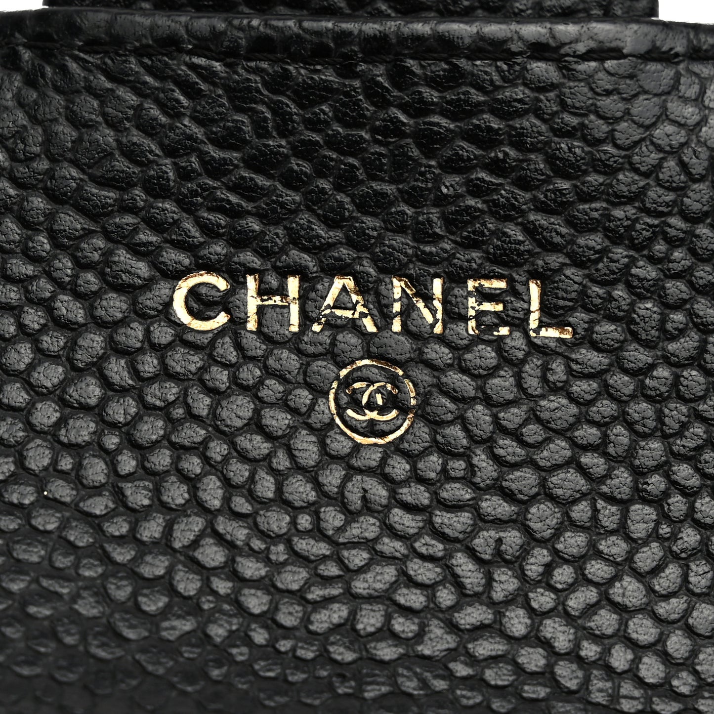 Caviar Quilted Large Gusset Flap Wallet Black