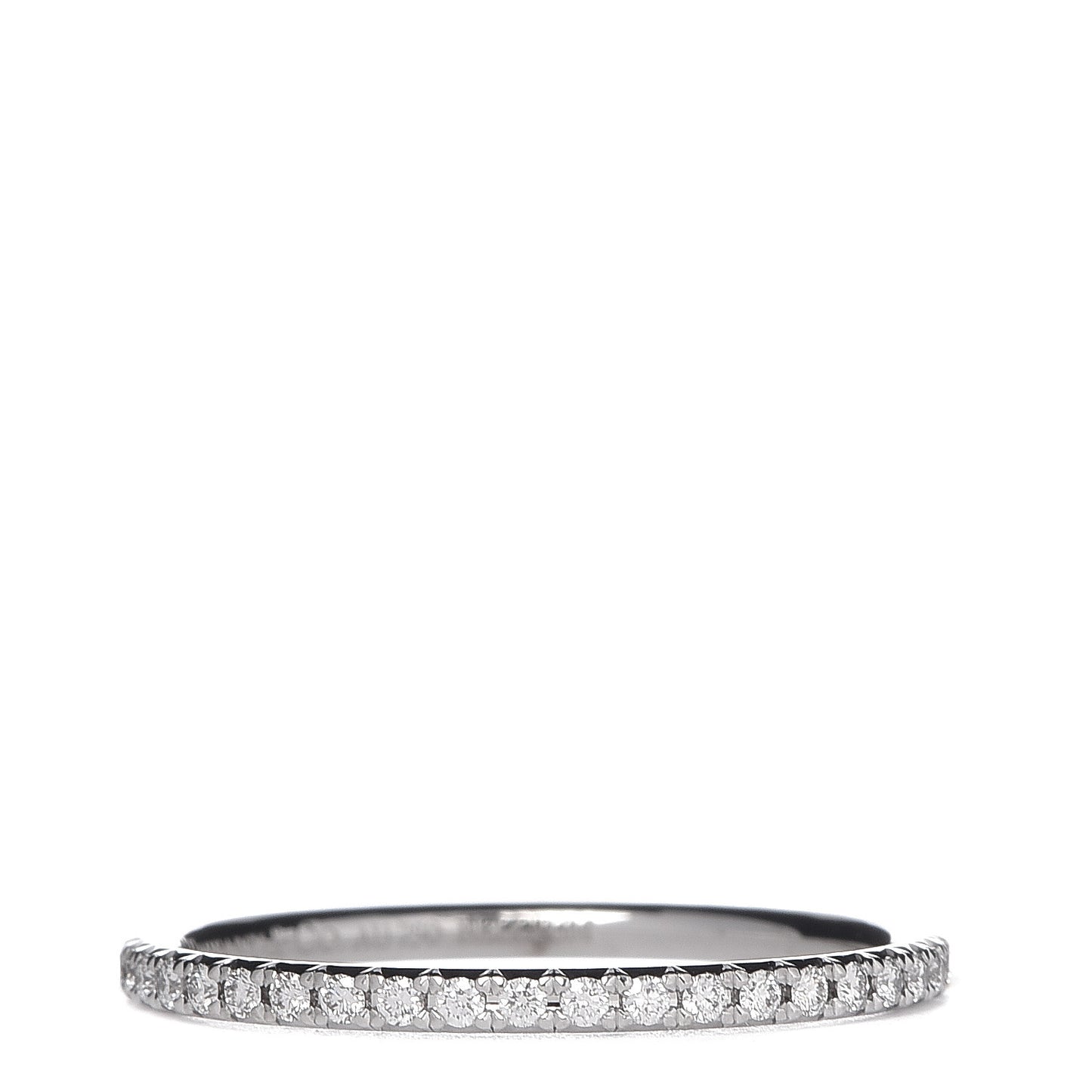 18K White Gold Diamond Metro Band Ring 52 6