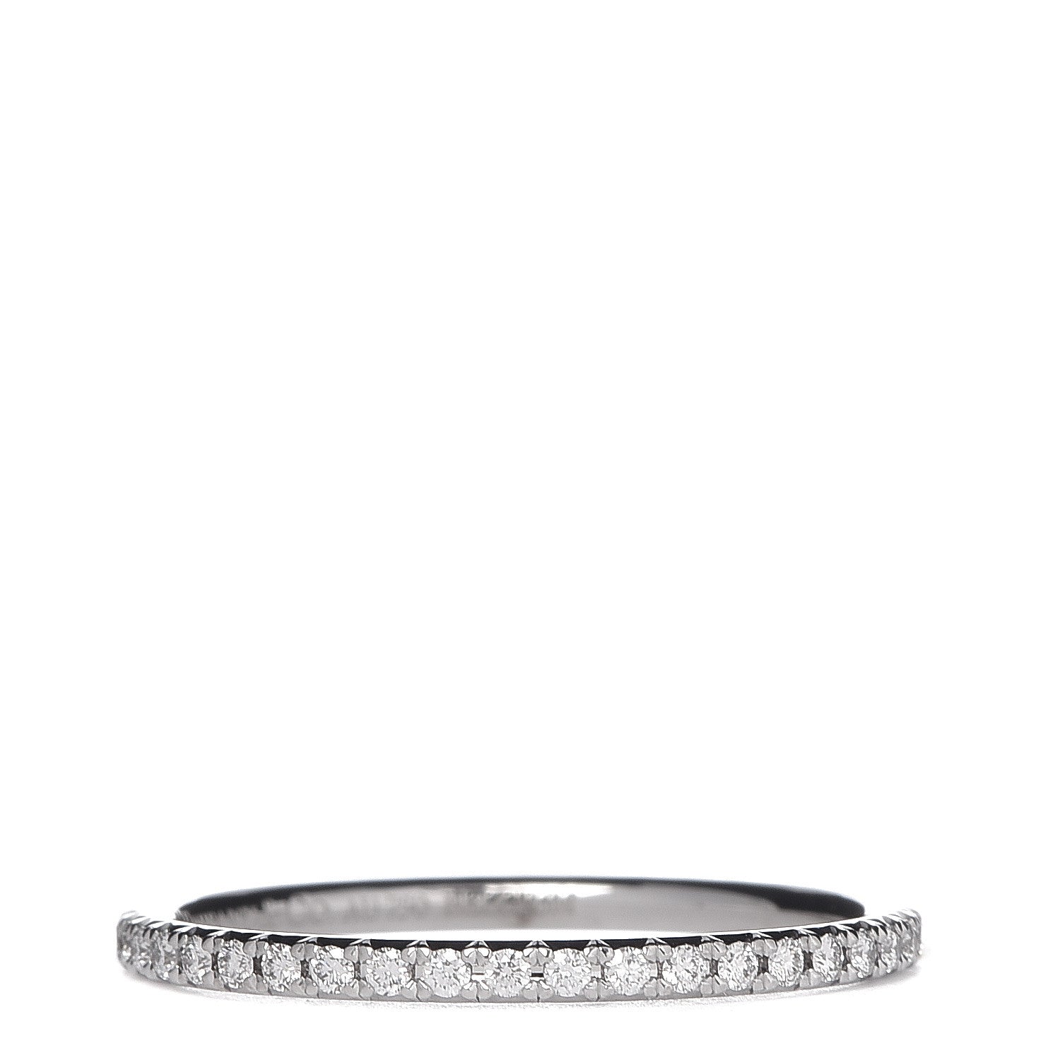 Tiffany 18K White Gold Diamond Metro Band Ring 52 6 1 of 5